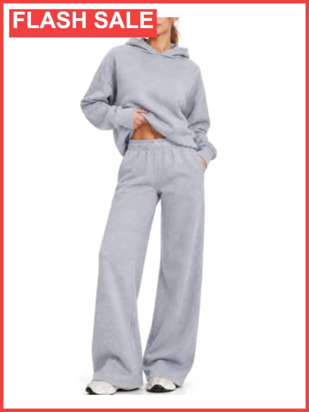 Cotton 2 Piece Lounge Set Oversized Hoodie & Wide Leg Sweatpants
